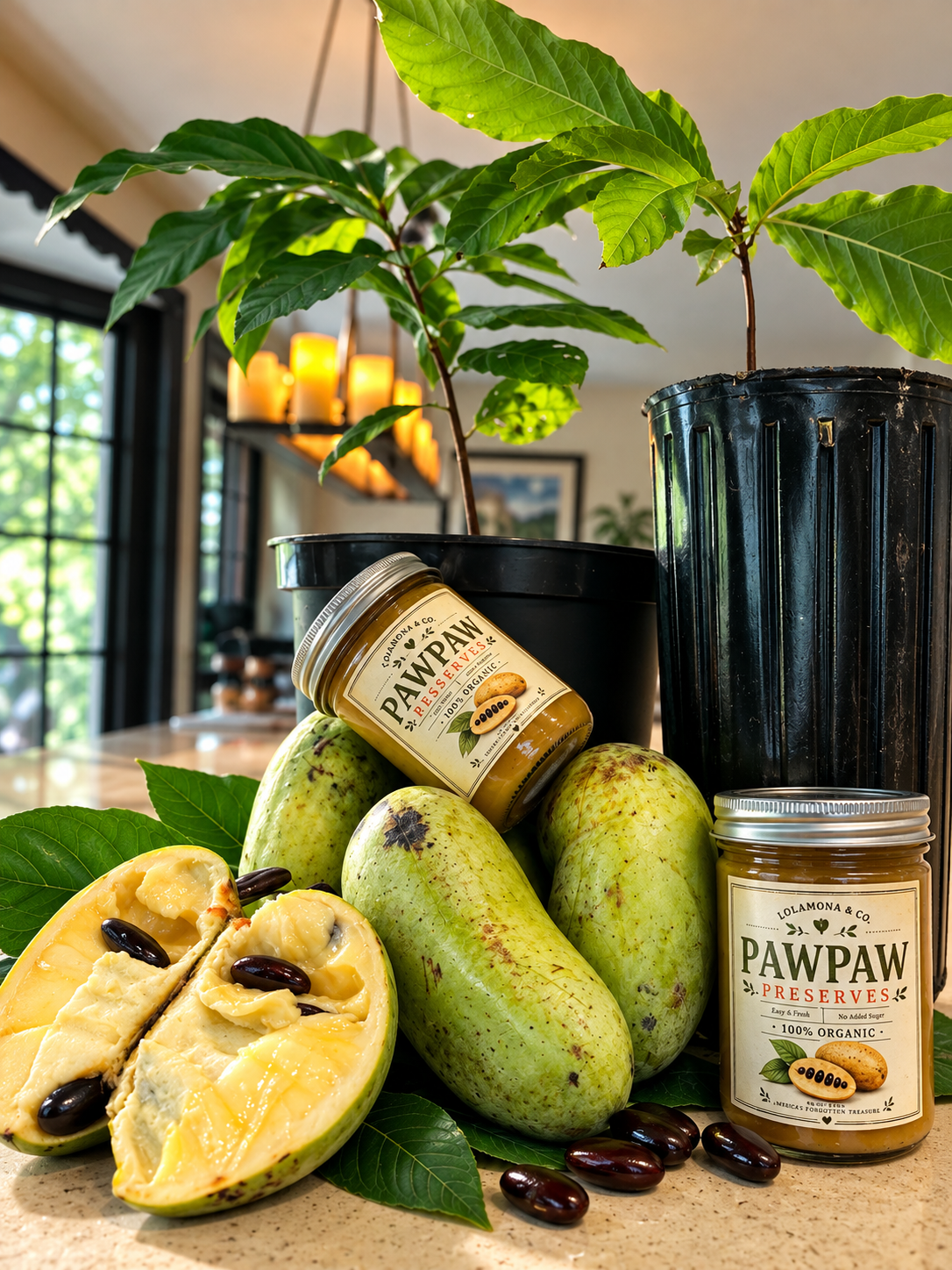 1 1/2 Year Old Pawpaw Sapling: Native Fruit Tree, Free Seeds Included , Pawpaw tree